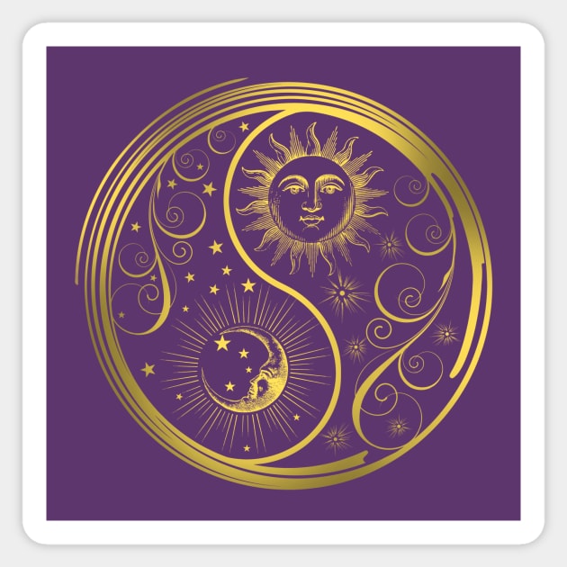 Yin Yang Sun and Moon Sticker by Artizan